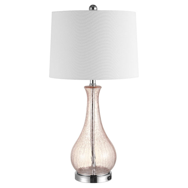 Safavieh FINNLEY, 27.5 Inch Blush Glass Table Lamp - Elegant Design for Warm Ambient Light & Stylish Decor TBL4206C