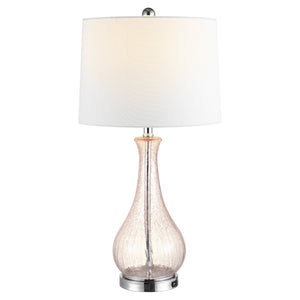 Safavieh FINNLEY, 27.5 Inch Blush Glass Table Lamp - Elegant Design for Warm Ambient Light & Stylish Decor TBL4206C