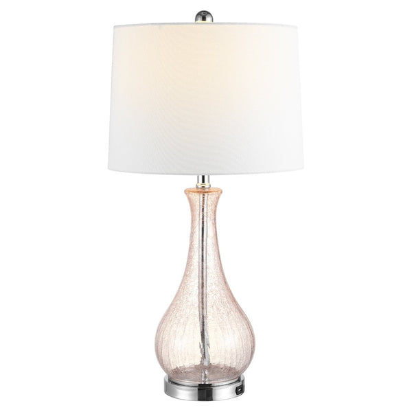 Safavieh FINNLEY, 27.5 Inch Blush Glass Table Lamp - Elegant Design for Warm Ambient Light & Stylish Decor TBL4206C