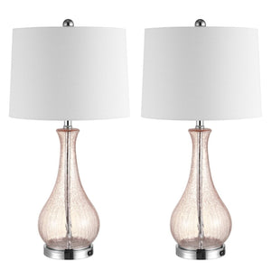 Safavieh FINNLEY, 27.5 Inch Blush Glass Table Lamp - Elegant Design for Warm Ambient Light & Stylish Decor TBL4206C