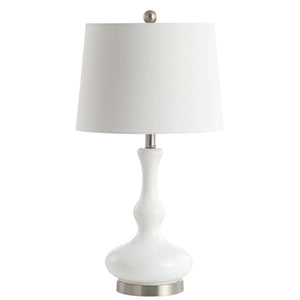 Safavieh KELLEN, 25.5-Inch White/Silver Glass Table Lamp - Elegant Modern Accent for Any Room Decor Style TBL4211A