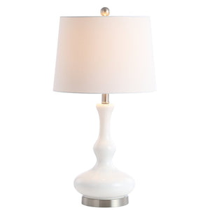 Safavieh KELLEN, 25.5-Inch White/Silver Glass Table Lamp - Elegant Modern Accent for Any Room Decor Style TBL4211A