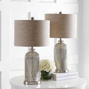 Safavieh ASHSON Table Lamp - Elegant Mercury Finish for Modern Decor, Perfect for Home or Office Spaces TBL4217A-SET2