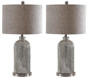 Safavieh ASHSON Table Lamp - Elegant Mercury Finish for Modern Decor, Perfect for Home or Office Spaces TBL4217A-SET2