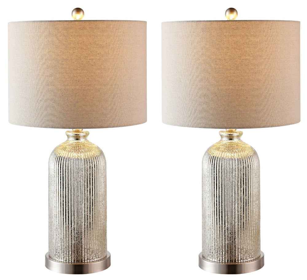 Safavieh ASHSON Table Lamp - Elegant Mercury Finish for Modern Decor, Perfect for Home or Office Spaces TBL4217A-SET2