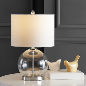 Safavieh LONNI, Elegant Glass Table Lamp Set of 2, 22.5 Inch Tall, Perfect for Modern Home Decor & Lighting Clear / Chrome TBL4219A-SET2