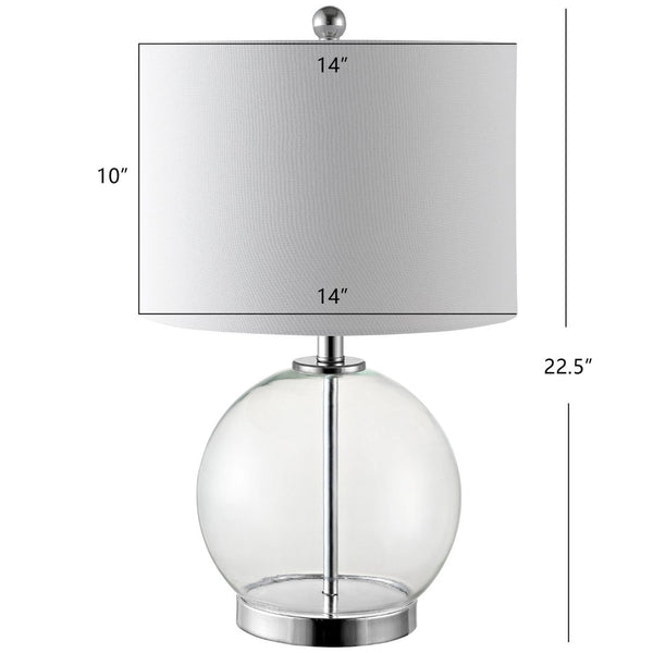 Safavieh LONNI, Elegant Glass Table Lamp Set of 2, 22.5 Inch Tall, Perfect for Modern Home Decor & Lighting Clear / Chrome TBL4219A-SET2