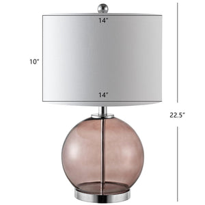 Safavieh LONNI, Elegant Glass Table Lamp Set of 2, 22.5 Inch Tall, Perfect for Modern Home Decor & Lighting Grey TBL4219B-SET2
