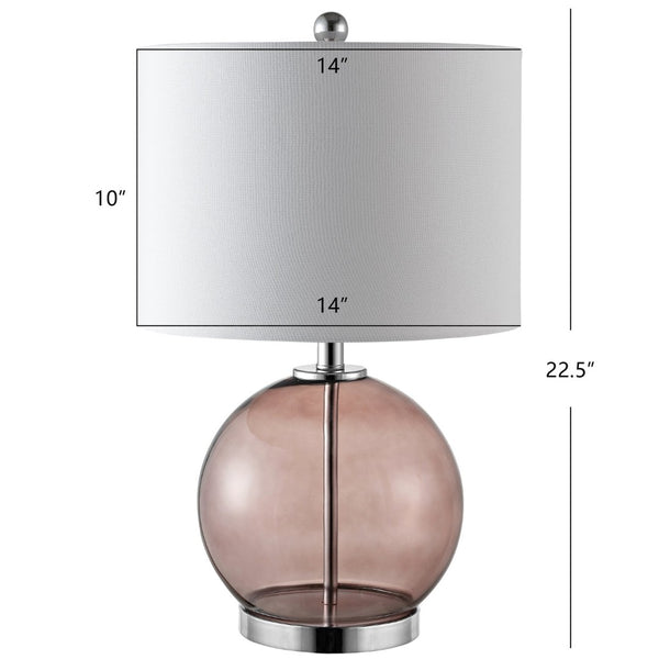 Safavieh LONNI, Elegant Glass Table Lamp Set of 2, 22.5 Inch Tall, Perfect for Modern Home Decor & Lighting Grey TBL4219B-SET2