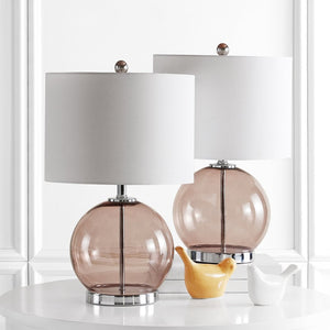 Safavieh LONNI, Elegant Glass Table Lamp Set of 2, 22.5 Inch Tall, Perfect for Modern Home Decor & Lighting Grey TBL4219B-SET2