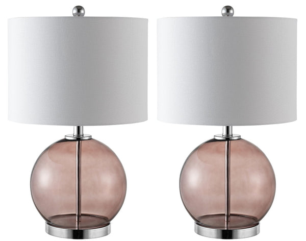 Safavieh LONNI, Elegant Glass Table Lamp Set of 2, 22.5 Inch Tall, Perfect for Modern Home Decor & Lighting Grey TBL4219B-SET2
