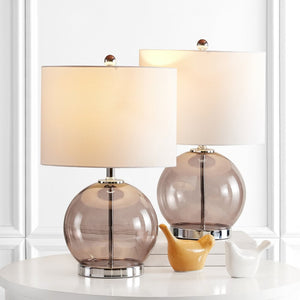 Safavieh LONNI, Elegant Glass Table Lamp Set of 2, 22.5 Inch Tall, Perfect for Modern Home Decor & Lighting Grey TBL4219B-SET2