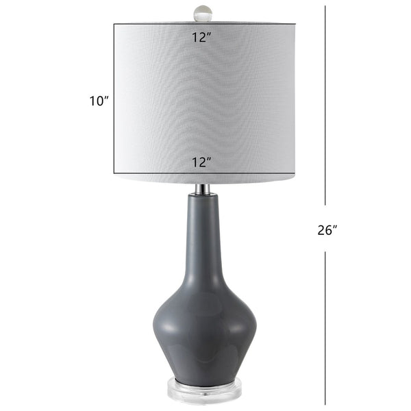 Safavieh VELOR, Elegant Glass Table Lamp Set of 2 - 26 Inch Stylish Design for Ambiance and Task Lighting Grey TBL4220A-SET2