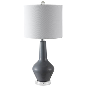 Safavieh VELOR, Elegant Glass Table Lamp Set of 2 - 26 Inch Stylish Design for Ambiance and Task Lighting Grey TBL4220A-SET2