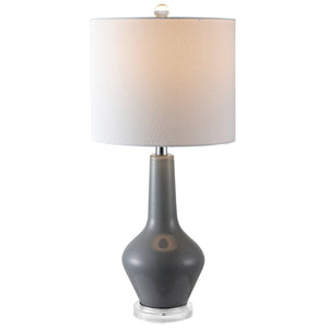 Safavieh VELOR, Elegant Glass Table Lamp Set of 2 - 26 Inch Stylish Design for Ambiance and Task Lighting Grey TBL4220A-SET2