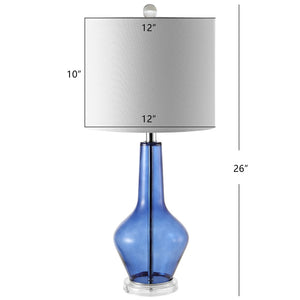 Safavieh VELOR, Elegant Glass Table Lamp Set of 2 - 26 Inch Stylish Design for Ambiance and Task Lighting Blue TBL4220B-SET2
