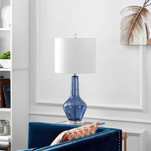 Safavieh VELOR, Elegant Glass Table Lamp Set of 2 - 26 Inch Stylish Design for Ambiance and Task Lighting Blue TBL4220B-SET2