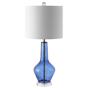 Safavieh VELOR, Elegant Glass Table Lamp Set of 2 - 26 Inch Stylish Design for Ambiance and Task Lighting Blue TBL4220B-SET2