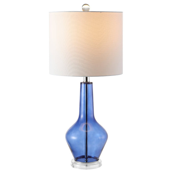 Safavieh VELOR, Elegant Glass Table Lamp Set of 2 - 26 Inch Stylish Design for Ambiance and Task Lighting Blue TBL4220B-SET2