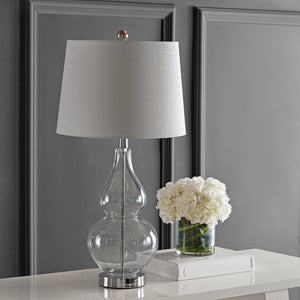 Safavieh FRENA, Elegant 26.5 Inch Clear Glass Table Lamps Set of 2 for Modern & Minimalist Interiors TBL4221A-SET2