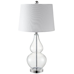 Safavieh FRENA, Elegant 26.5 Inch Clear Glass Table Lamps Set of 2 for Modern & Minimalist Interiors TBL4221A-SET2