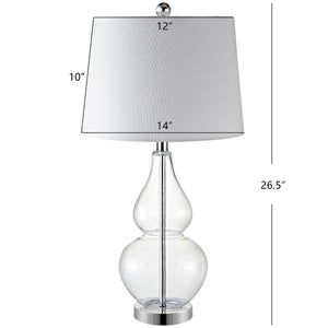 Safavieh FRENA, Elegant 26.5 Inch Clear Glass Table Lamps Set of 2 for Modern & Minimalist Interiors TBL4221A-SET2