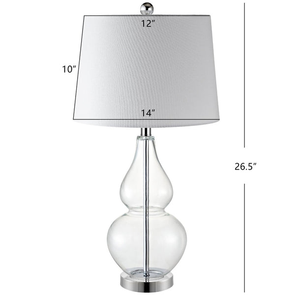 Safavieh FRENA, Elegant 26.5 Inch Clear Glass Table Lamps Set of 2 for Modern & Minimalist Interiors TBL4221A-SET2