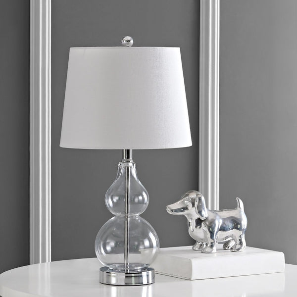 Safavieh BRISOR Table Lamp - Contemporary Glass Design, Stylish Illumination for Modern Decor & Ambient Lighting Clear TBL4222A-SET2