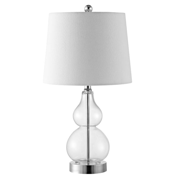 Safavieh BRISOR Table Lamp - Contemporary Glass Design, Stylish Illumination for Modern Decor & Ambient Lighting Clear TBL4222A-SET2