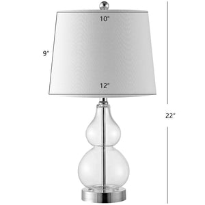 Safavieh BRISOR Table Lamp - Contemporary Glass Design, Stylish Illumination for Modern Decor & Ambient Lighting Clear TBL4222A-SET2