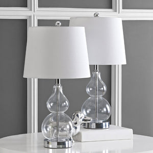 Safavieh BRISOR Table Lamp - Contemporary Glass Design, Stylish Illumination for Modern Decor & Ambient Lighting Clear TBL4222A-SET2