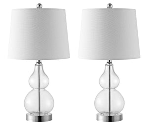 Safavieh BRISOR Table Lamp - Contemporary Glass Design, Stylish Illumination for Modern Decor & Ambient Lighting Clear TBL4222A-SET2