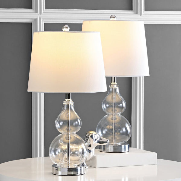 Safavieh BRISOR Table Lamp - Contemporary Glass Design, Stylish Illumination for Modern Decor & Ambient Lighting Clear TBL4222A-SET2
