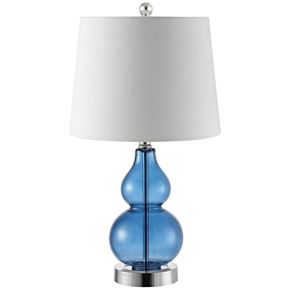 Safavieh BRISOR Table Lamp - Contemporary Glass Design, Stylish Illumination for Modern Decor & Ambient Lighting Blue TBL4222B-SET2