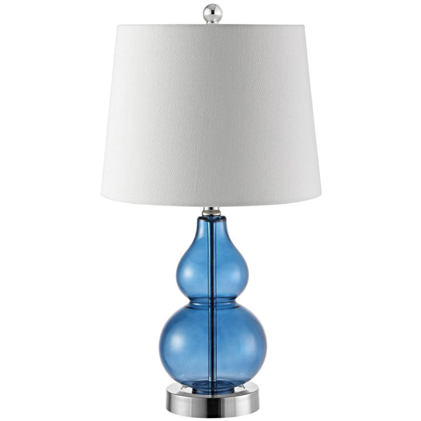 Safavieh BRISOR Table Lamp - Contemporary Glass Design, Stylish Illumination for Modern Decor & Ambient Lighting Blue TBL4222B-SET2