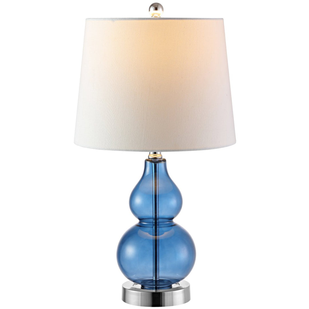 Safavieh BRISOR Table Lamp - Contemporary Glass Design, Stylish Illumination for Modern Decor & Ambient Lighting Blue TBL4222B-SET2