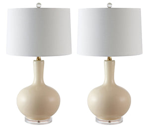 Safavieh NILLA Table Lamp - Elegant Lighting Accent for Living Spaces, Timeless Design & Soft Ambiance Cream TBL4224A-SET2