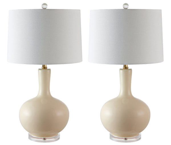 Safavieh NILLA Table Lamp - Elegant Lighting Accent for Living Spaces, Timeless Design & Soft Ambiance Cream TBL4224A-SET2