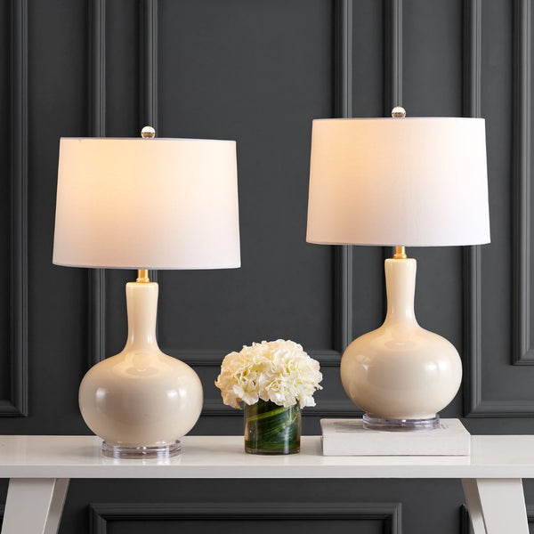 Safavieh NILLA Table Lamp - Elegant Lighting Accent for Living Spaces, Timeless Design & Soft Ambiance Cream TBL4224A-SET2