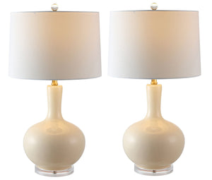 Safavieh NILLA Table Lamp - Elegant Lighting Accent for Living Spaces, Timeless Design & Soft Ambiance Cream TBL4224A-SET2