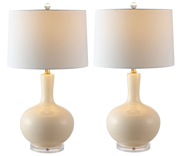 Safavieh NILLA Table Lamp - Elegant Lighting Accent for Living Spaces, Timeless Design & Soft Ambiance Cream TBL4224A-SET2