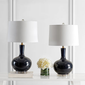 Safavieh NILLA Table Lamp - Elegant Lighting Accent for Living Spaces, Timeless Design & Soft Ambiance Navy TBL4224B-SET2