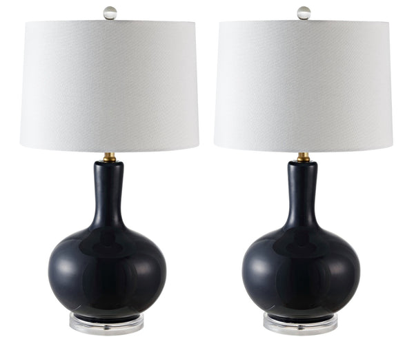 Safavieh NILLA Table Lamp - Elegant Lighting Accent for Living Spaces, Timeless Design & Soft Ambiance Navy TBL4224B-SET2