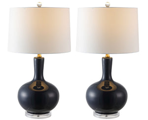 Safavieh NILLA Table Lamp - Elegant Lighting Accent for Living Spaces, Timeless Design & Soft Ambiance Navy TBL4224B-SET2