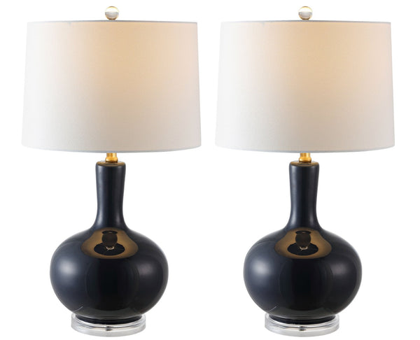 Safavieh NILLA Table Lamp - Elegant Lighting Accent for Living Spaces, Timeless Design & Soft Ambiance Navy TBL4224B-SET2