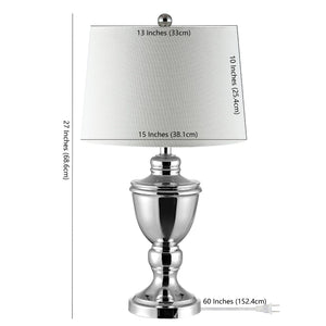Safavieh RESSA, 27-Inch Polished Nickel Iron Table Lamp – Modern Elegance for Home, Office, and More! TBL4225A
