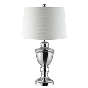 Safavieh RESSA, 27-Inch Polished Nickel Iron Table Lamp – Modern Elegance for Home, Office, and More! TBL4225A