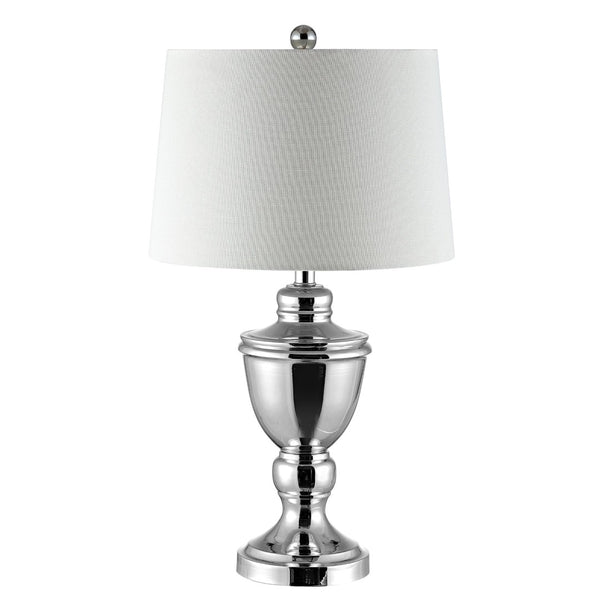 Safavieh RESSA, 27-Inch Polished Nickel Iron Table Lamp – Modern Elegance for Home, Office, and More! TBL4225A