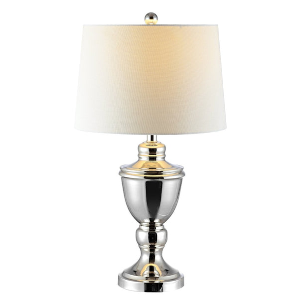 Safavieh RESSA, 27-Inch Polished Nickel Iron Table Lamp – Modern Elegance for Home, Office, and More! TBL4225A