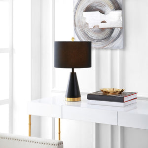 Safavieh PENLA Table Lamp - Modern Minimalist Design with Elegant Black & Gold Finish for Cozy Spaces TBL4226A-SET2